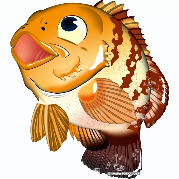 魚イラスト メバル かわいい系イラスト Ai Psd提供中 あとりえポルカドッツ