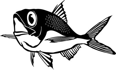 キンメダイ 魚イラスト カッティング白黒画 あとりえポルカドッツ