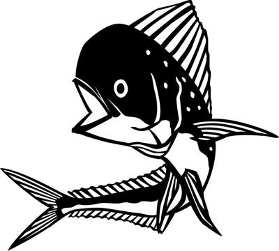 シイラ 魚イラスト 白黒 あとりえポルカドッツ